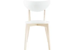Miliboo Chaise Design|Chaise En Bois-Chaises scandinaves blanc et bois clair (lot de 2) LEENA
