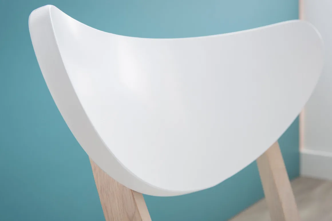 Miliboo Chaise Design|Chaise En Bois-Chaises scandinaves blanc et bois clair (lot de 2) LEENA