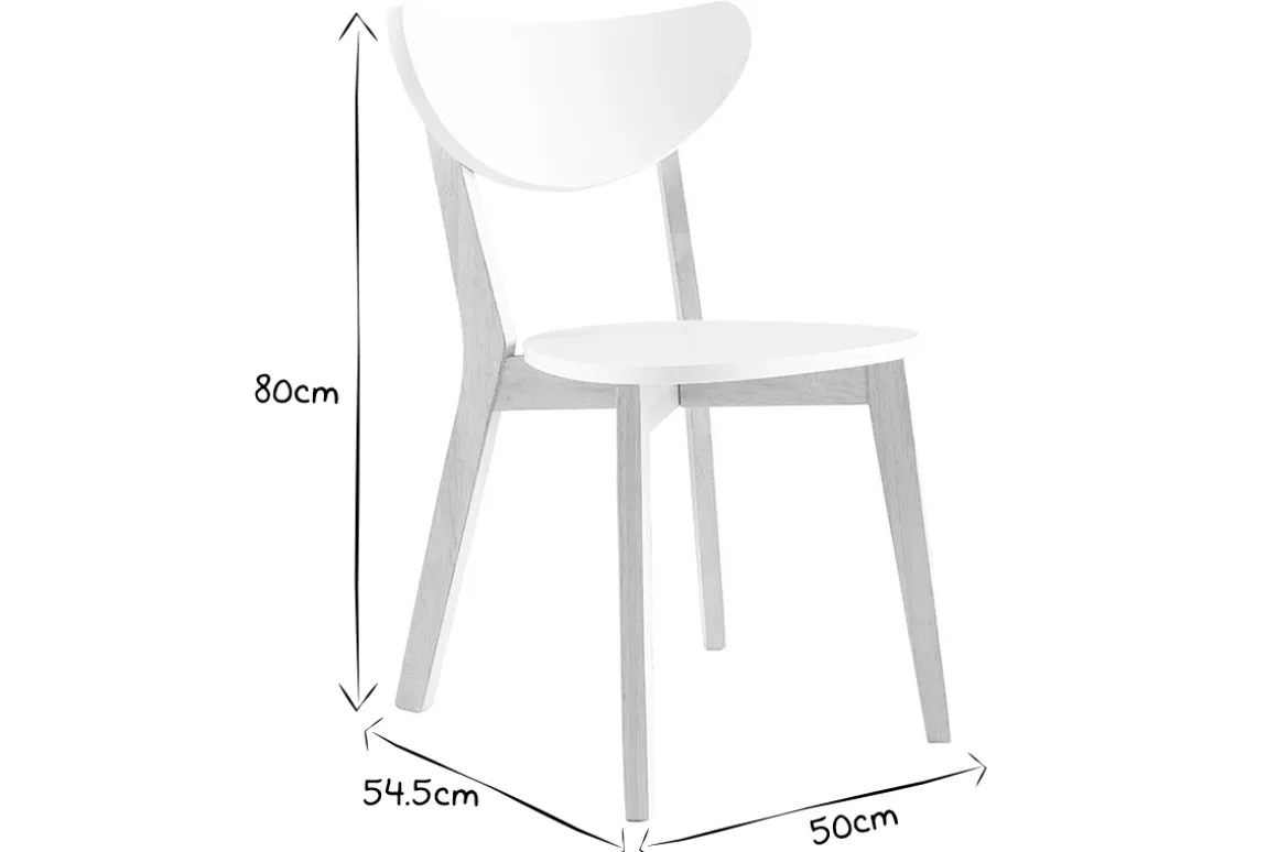Miliboo Chaise Design|Chaise En Bois-Chaises scandinaves blanc et bois clair (lot de 2) LEENA
