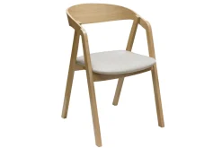 Miliboo Chaise Design-Chaises scandinaves empilables en bois clair chêne et tissu beige (lot de 2) LOVA