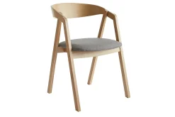 Miliboo Chaise Design|Chaise En Bois-Chaises scandinaves empilables en bois clair chêne et tissu gris (lot de 2) LOVA
