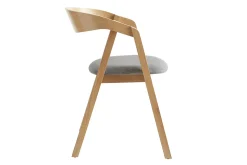 Miliboo Chaise Design|Chaise En Bois-Chaises scandinaves empilables en bois clair chêne et tissu gris (lot de 2) LOVA