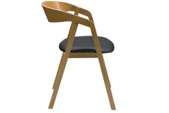 Miliboo Chaise Design|Chaise En Bois-Chaises scandinaves empilables en bois clair chêne et assises noires (lot de 2) LOVA
