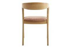 Miliboo Chaise Design|Chaise En Bois-Chaises scandinaves empilables en bois clair chêne et tissu effet velours terracotta (lot de 2) LOVA