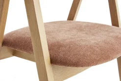 Miliboo Chaise Design|Chaise En Bois-Chaises scandinaves empilables en bois clair chêne et tissu effet velours terracotta (lot de 2) LOVA