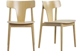 Miliboo Chaise Design-Chaises scandinaves en bois clair chêne massif (lot de 2) LOUISA