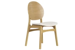 Miliboo Chaise Design-Chaises scandinaves en bois clair et tissu effet laine bouclée blanc (lot de 2) ELTON
