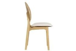 Miliboo Chaise Design-Chaises scandinaves en bois clair et tissu effet laine bouclée blanc (lot de 2) ELTON