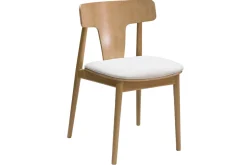 Miliboo Chaise Design|Chaise En Bois-Chaises scandinaves en bois clair chêne massif et tissu effet laine bouclée blanc cassé (lot de 2) LOUISA