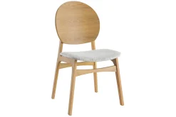 Miliboo Chaise Design|Chaise En Bois-Chaises scandinaves en bois clair et tissu gris clair (lot de 2) ELTON