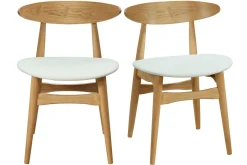 Miliboo Chaise Design|Chaise En Bois-Chaises scandinaves en bois clair et blanc (lot de 2) WALFORD