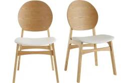 Miliboo Chaise Design|Chaise En Bois-Chaises scandinaves en bois clair et blanc (lot de 2) ELTON