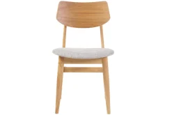 Miliboo Chaise Design|Chaise En Bois-Chaises scandinaves en bois clair et tissu gris clair (lot de 2) ELION