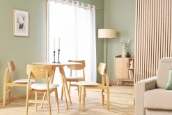 Miliboo Chaise Design|Chaise En Bois-Chaises scandinaves en bois clair et tissu gris clair (lot de 2) ELION