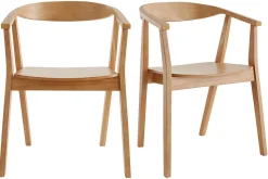 Miliboo Chaise Design|Chaise En Bois-Chaises scandinaves en bois clair massif (lot de 2) BAHIA