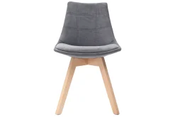 Miliboo Chaise Design-Chaises scandinaves en tissu gris foncé et bois clair (lot de 2) MATILDE