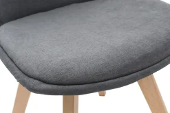 Miliboo Chaise Design-Chaises scandinaves en tissu gris foncé et bois clair (lot de 2) MATILDE