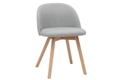 Miliboo Chaise Design-Chaises scandinaves en tissu gris clair et bois clair massif (lot de 2) CELESTE