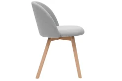 Miliboo Chaise Design-Chaises scandinaves en tissu gris clair et bois clair massif (lot de 2) CELESTE