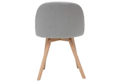 Miliboo Chaise Design-Chaises scandinaves en tissu gris clair et bois clair massif (lot de 2) CELESTE