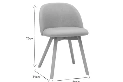 Miliboo Chaise Design-Chaises scandinaves en tissu gris clair et bois clair massif (lot de 2) CELESTE