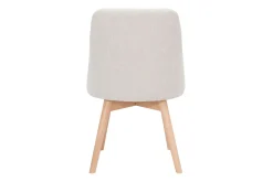 Miliboo Chaise Design-Chaises scandinaves en tissu effet velours texturé beige et bois clair (lot de 2) HIGGINS