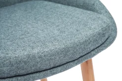 Miliboo Chaise Design-Chaises scandinaves en tissu vert de gris et bois clair massif (lot de 2) HOLO