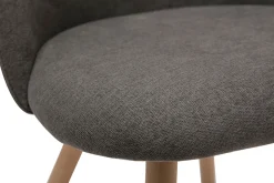 Miliboo Chaise Design-Chaises scandinaves en tissu effet velours gris et bois clair massif (lot de 2) CELESTE