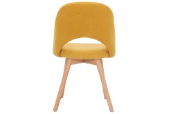 Miliboo Chaise Design-Chaises scandinaves en tissu effet velours texturé jaune moutarde et bois clair (lot de 2) COSETTE