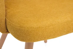Miliboo Chaise Design-Chaises scandinaves en tissu effet velours texturé jaune moutarde et bois clair (lot de 2) COSETTE