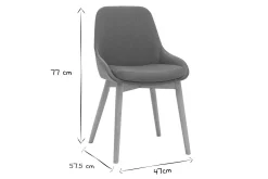 Miliboo Chaise Design-Chaises scandinaves en tissu bleu canard et bois clair massif (lot de 2) HOLO