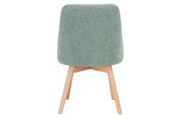 Miliboo Chaise Design-Chaises scandinaves en tissu effet velours texturé vert céladon et bois clair (lot de 2) HIGGINS