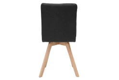 Miliboo Chaise Design-Chaises scandinaves en tissu gris foncé et bois clair (lot de 2) THEA