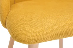Miliboo Chaise Design-Chaises scandinaves en tissu effet velours texturé jaune moutarde et bois clair (lot de 2) HIGGINS