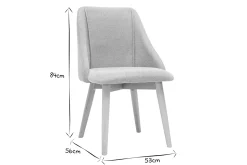 Miliboo Chaise Design-Chaises scandinaves en tissu effet velours texturé gris clair et bois clair (lot de 2) HIGGINS