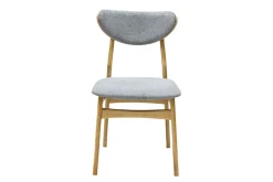 Miliboo Chaise Design-Chaises scandinaves en tissu effet velours texturé gris chiné et bois clair chêne massif (lot de 2) MAYA