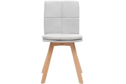 Miliboo Chaise Design-Chaises scandinaves en tissu gris clair et bois clair (lot de 2) THEA