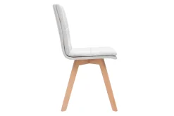 Miliboo Chaise Design-Chaises scandinaves en tissu gris clair et bois clair (lot de 2) THEA