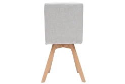 Miliboo Chaise Design-Chaises scandinaves en tissu gris clair et bois clair (lot de 2) THEA