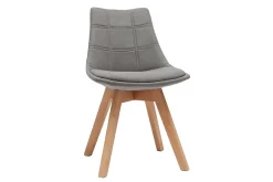 Miliboo Chaise Design-Chaises scandinaves en tissu gris et bois clair (lot de 2) MATILDE