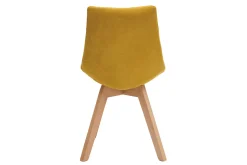 Miliboo Chaise Design-Chaises scandinaves en tissu effet velours jaune moutarde et bois clair (lot de 2) MATILDE