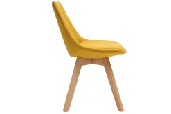 Miliboo Chaise Design-Chaises scandinaves en tissu effet velours jaune moutarde et bois clair (lot de 2) MATILDE