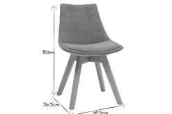 Miliboo Chaise Design-Chaises scandinaves en tissu effet velours jaune moutarde et bois clair (lot de 2) MATILDE