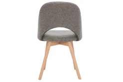 Miliboo Chaise Design-Chaises scandinaves en tissu effet velours texturé gris et bois clair (lot de 2) COSETTE