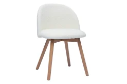 Miliboo Chaise Design-Chaises scandinaves en tissu effet laine bouclée blanc et bois clair massif (lot de 2) CELESTE