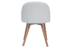 Miliboo Chaise Design-Chaises scandinaves en tissu effet laine bouclée blanc et bois clair massif (lot de 2) CELESTE