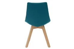 Miliboo Chaise Design-Chaises scandinaves en tissu bleu canard et bois clair (lot de 2) MATILDE
