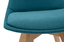 Miliboo Chaise Design-Chaises scandinaves en tissu bleu canard et bois clair (lot de 2) MATILDE