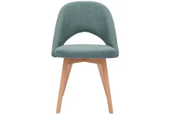 Miliboo Chaise Design-Chaises scandinaves en tissu vert de gris et bois clair (lot de 2) COSETTE