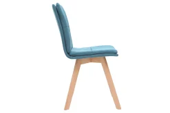 Miliboo Chaise Design-Chaises scandinaves en tissu bleu et bois clair (lot de 2) THEA